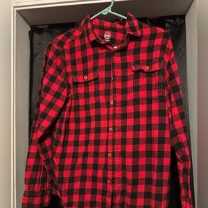 Red and Black Plaid boys Shirt